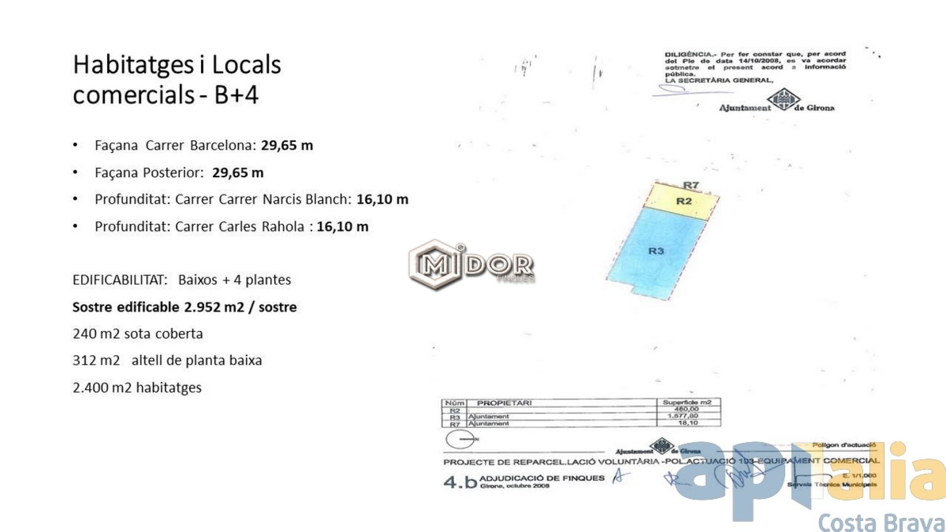 PARCEL.LA EN VENDA - GIRONA EIXAMPLE SUD / ZONA HIPERCOR